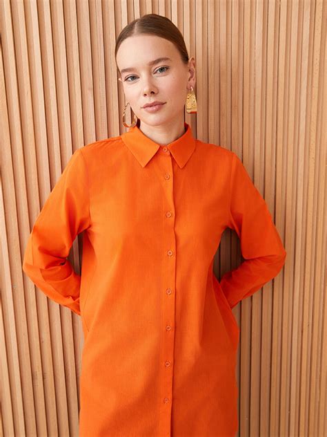 turuncu kadın gömlek